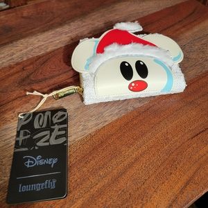NWT Disney Loungefly Mickey Mouse Sequin Snowman Zip Around Wallet